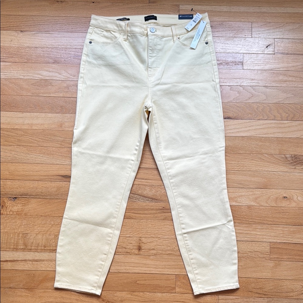 NWT Talbots Women's Light Yellow Crop Jegging, size 10